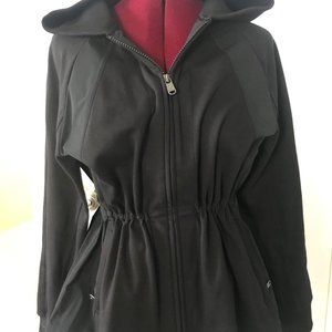 Athleta Black Cinched Jacket with Hood